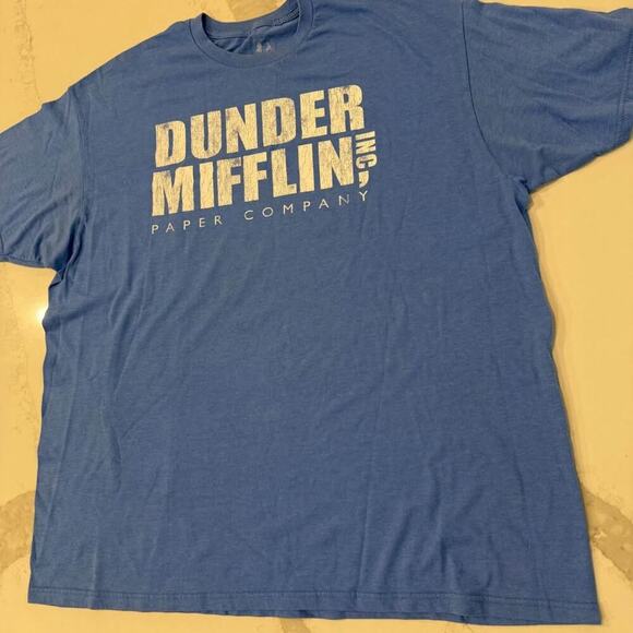 Ripple Junction The Office Dunder Mifflin Paper Co Graphic T-Shirt Men's 2X Blue - Picture 2 of 5